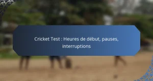 Cricket Test : Heures de début, pauses, interruptions