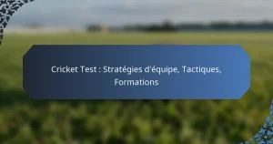 Cricket Test : Stratégies d’équipe, Tactiques, Formations